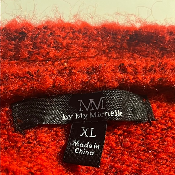 MM by My Michelle Sweater - Stunning Red Wrap Sweater for Women Sz XL - Picture 7 of 10